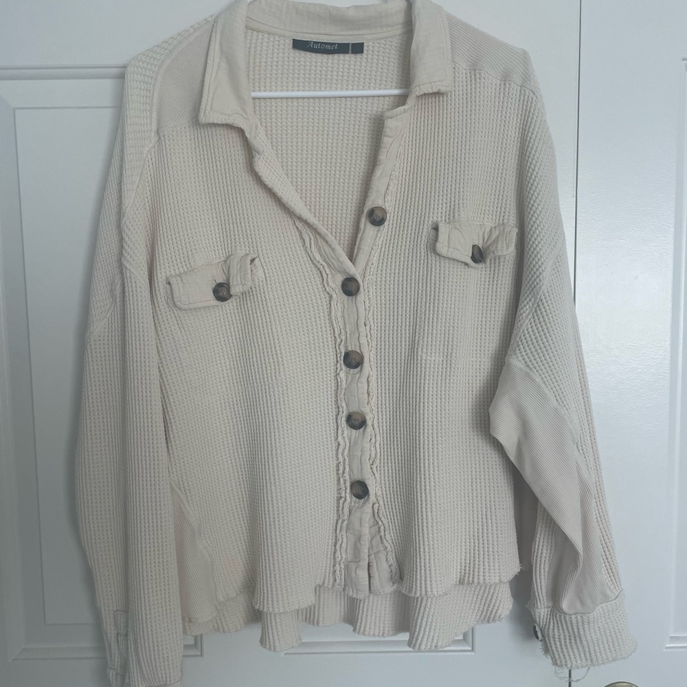 Waffle knit Shacket